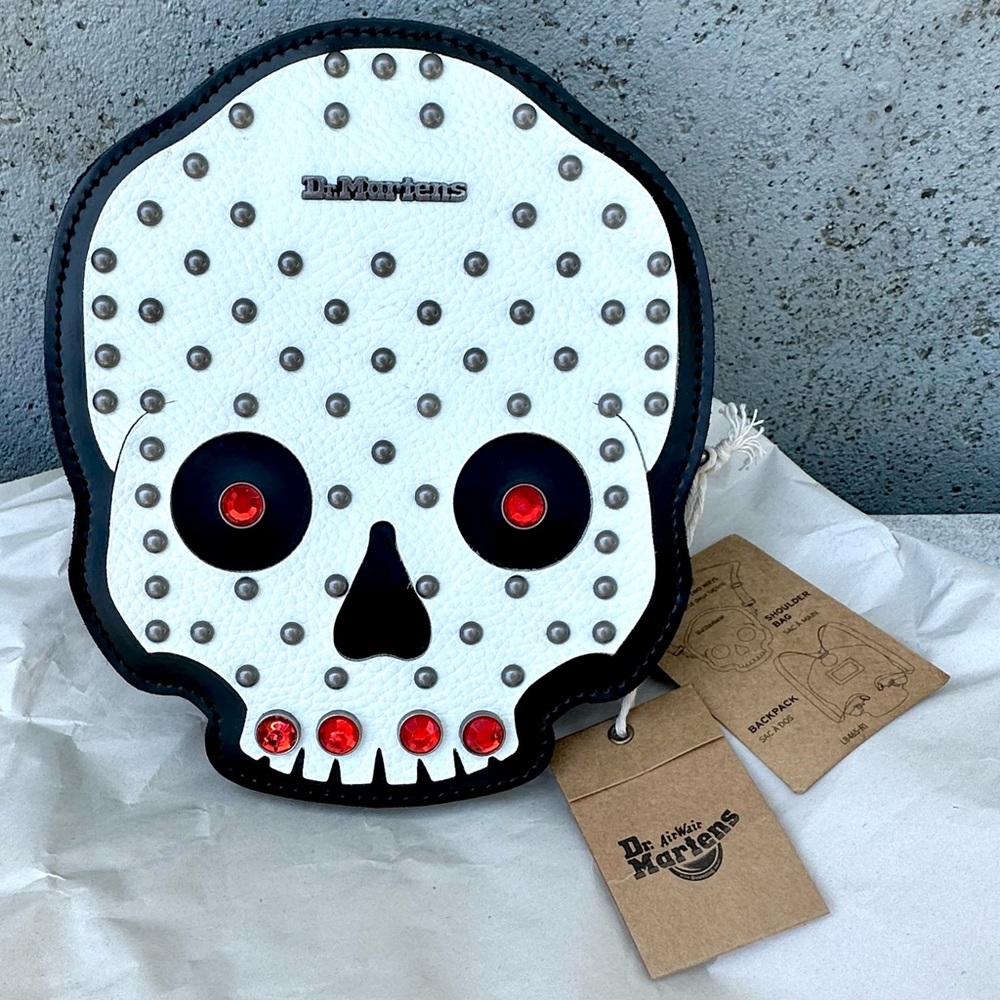 SOLD!!New with Tags NWT Dr. Martens Skull studded convertible bag backpack - Picture 3 of 6